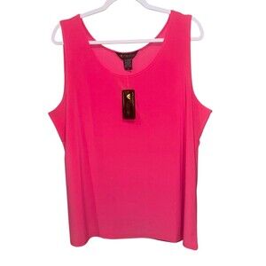 NWT Valentina Pink Scoop Neck Sleeveless Top Stretch Tank Women’s Size 1X NEW